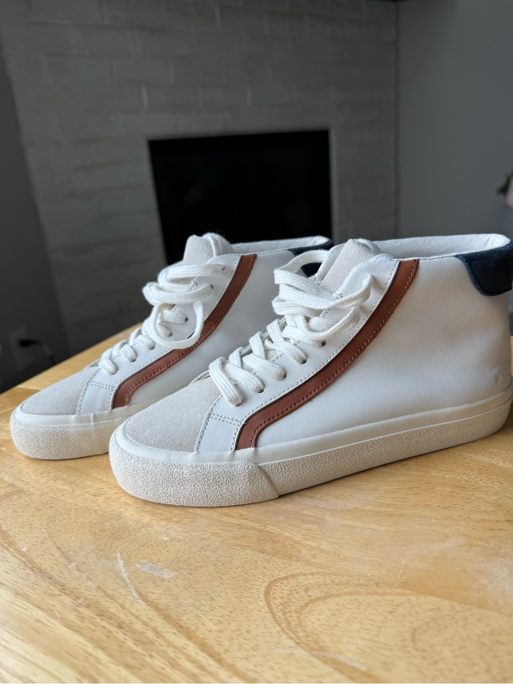 Madewell Sidewalk High-Top Sneakers in Colorblock Leather